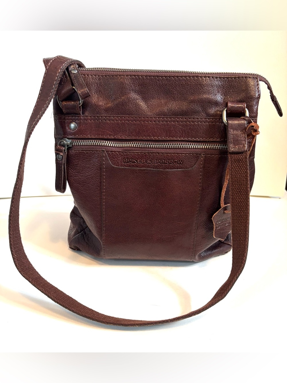 Spikes & Sparrow leather Wyoming convertible backpack.